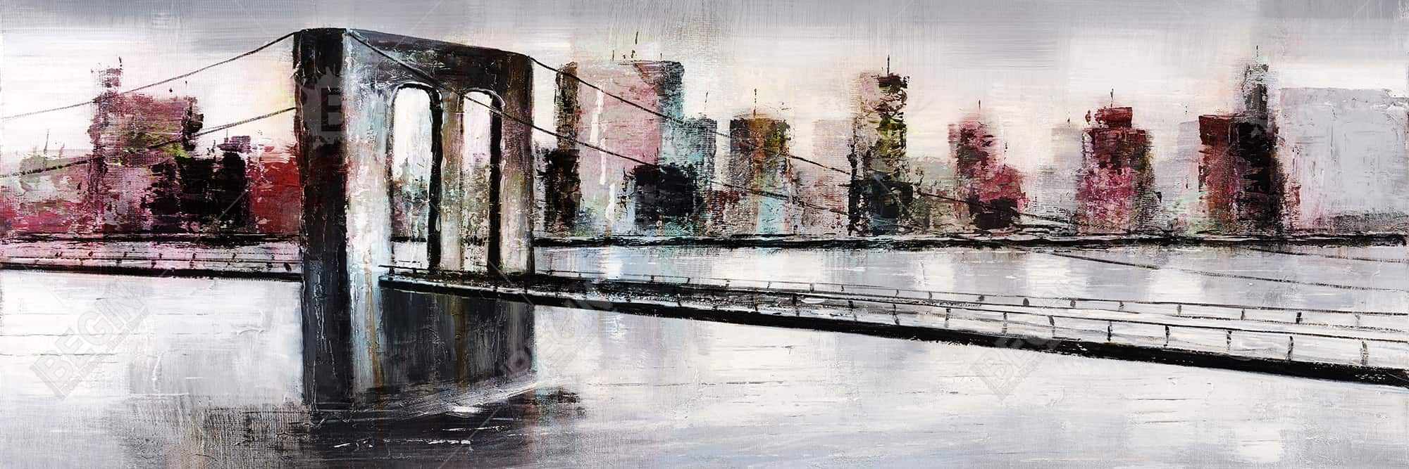 Abstract bridge cityscape