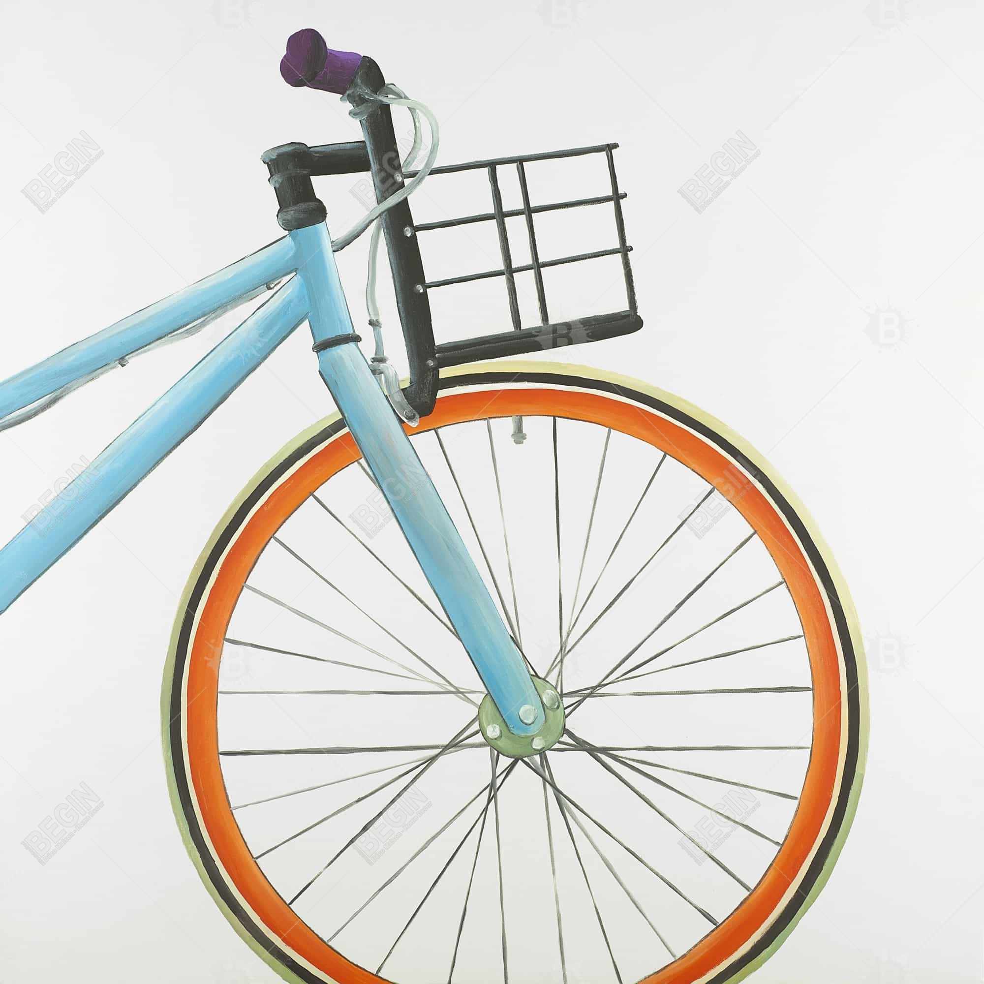 Bicyclette bleue et orange